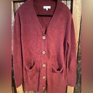 Womens Brick red Grace & Lace Extra soft Bambu Cardigan-Size Medium